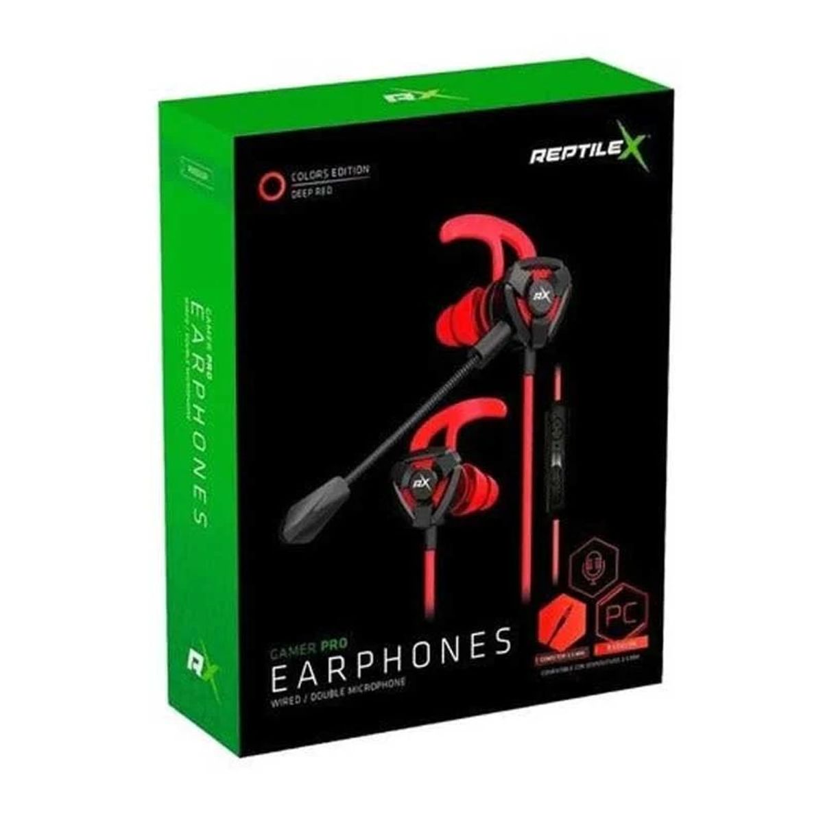 REPTILEX - AUDIFONOS ALAMBRICOS GAMER + MICROFONO - REPTILEX - GAMER PRO