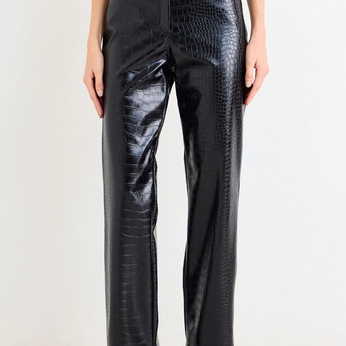 ASH - Pantalon Pu Cocodrilo Mujer Negro Ash