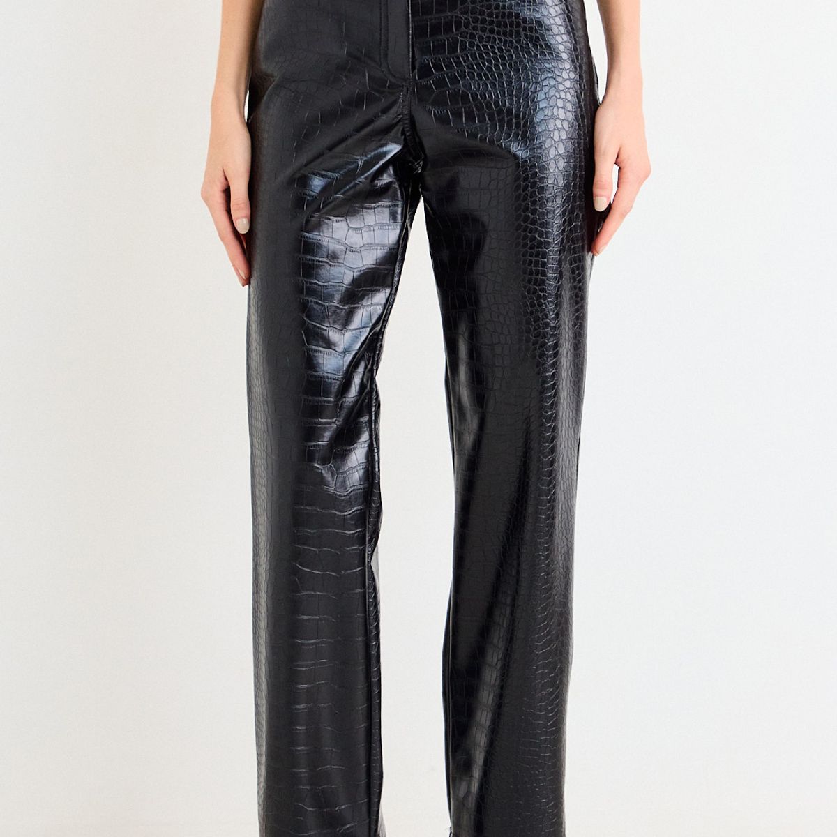 ASH - Pantalon Pu Cocodrilo Mujer Negro Ash