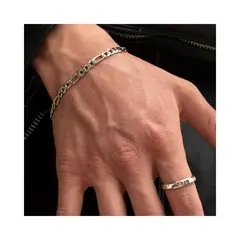 SAINT VENIK - Pulsera Figaro 5mm 20cm Unisex Personalidad
