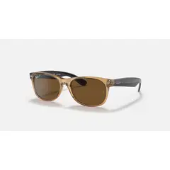 RAY BAN - Anteojos de Sol Nuevo Wayfarer Bicolor Marrón Polarizado - RayBan RB2132 945/57 55-18