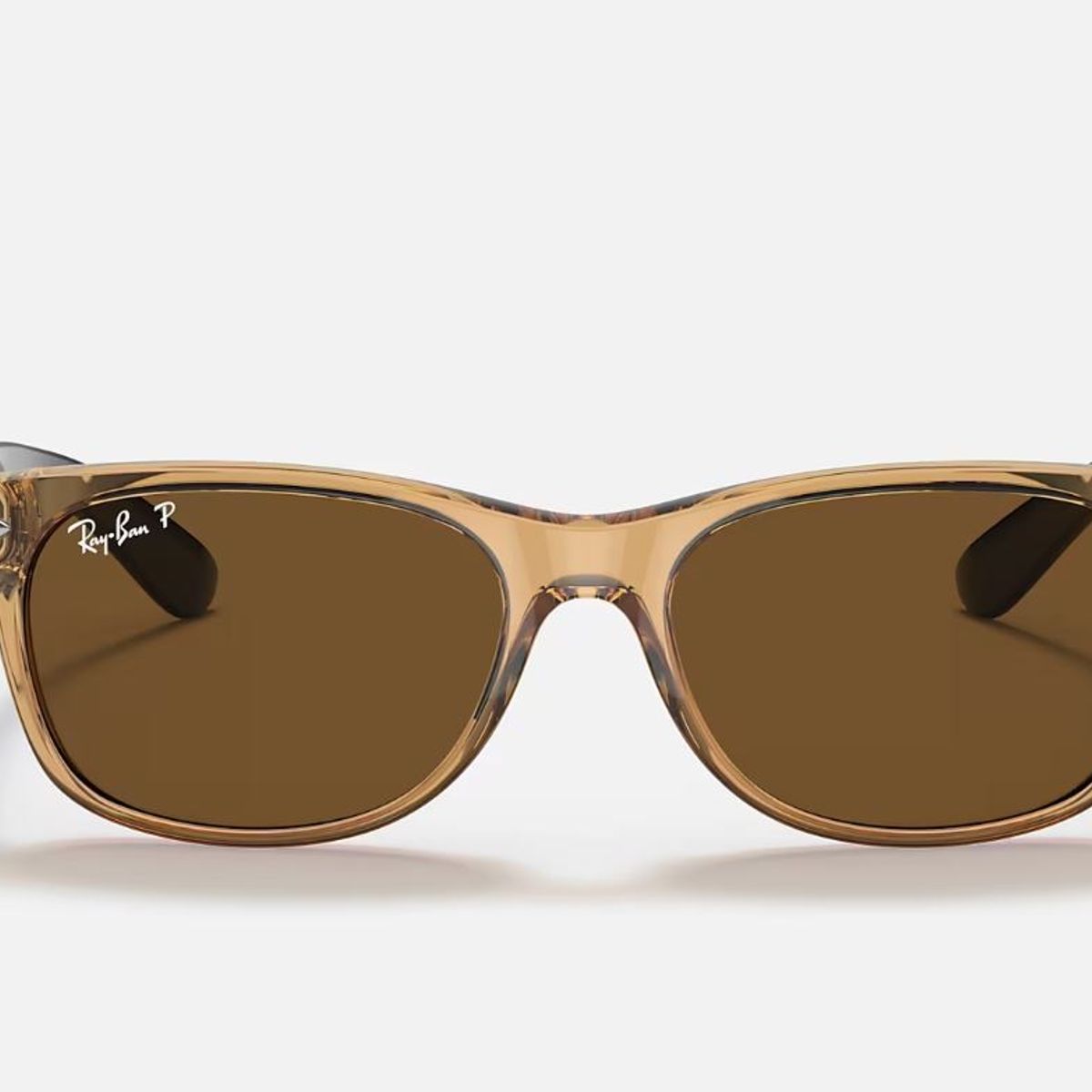 RAY BAN - Anteojos de Sol Nuevo Wayfarer Bicolor Marrón Polarizado - RayBan RB2132 945/57 55-18