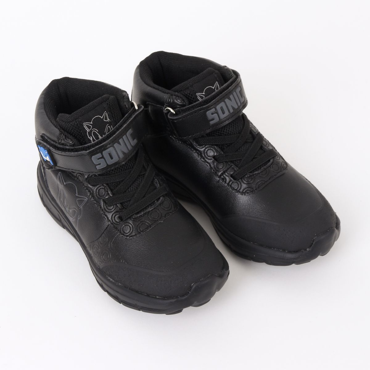 SONIC - Zapatilla Escolar Niño Caña Alta Negro Sonic