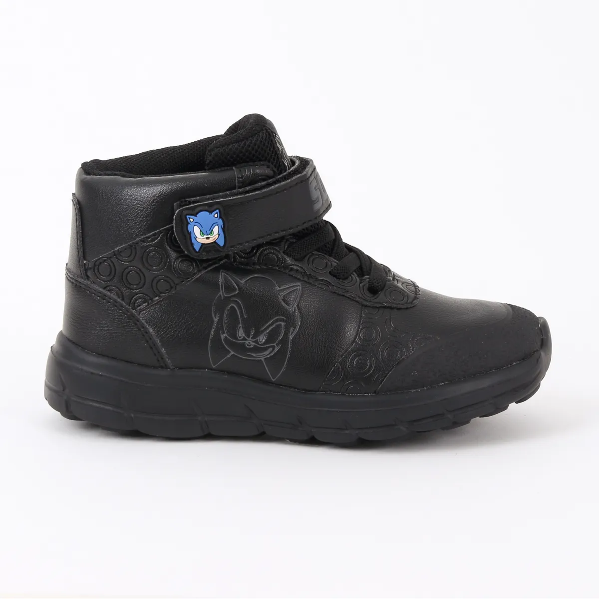SONIC - Zapatilla Escolar Niño Caña Alta Negro Sonic