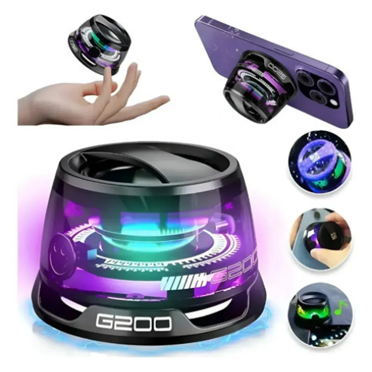 IRM - Mini Parlante G200 Magnetico Bluetooth RGB Celular Portatil