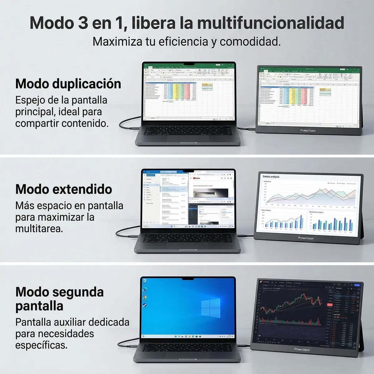 VIDITA - Monitor Gamer 15.6 IPS Full HD HDR FreeSync + Funda Portátil