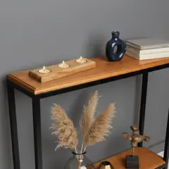 GENERICO - Portavela Porta Velas Nórdico Natural + Pack 6 Velas Surtidas