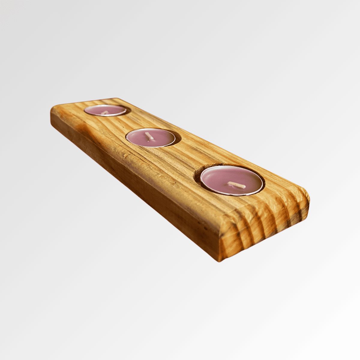 GENERICO - Portavela Porta Velas Nórdico Natural + Pack 6 Velas Surtidas