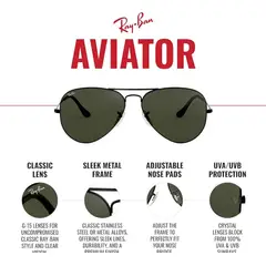 RAY BAN - Anteojos de Sol Aviator Total Black polarizado - RayBan