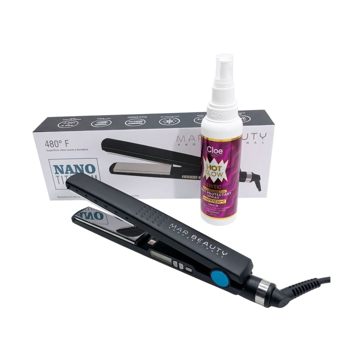 MAR BEAUTY - Pack Plancha Mar Beauty + Termoprotector Cloe Hotglow Exotic