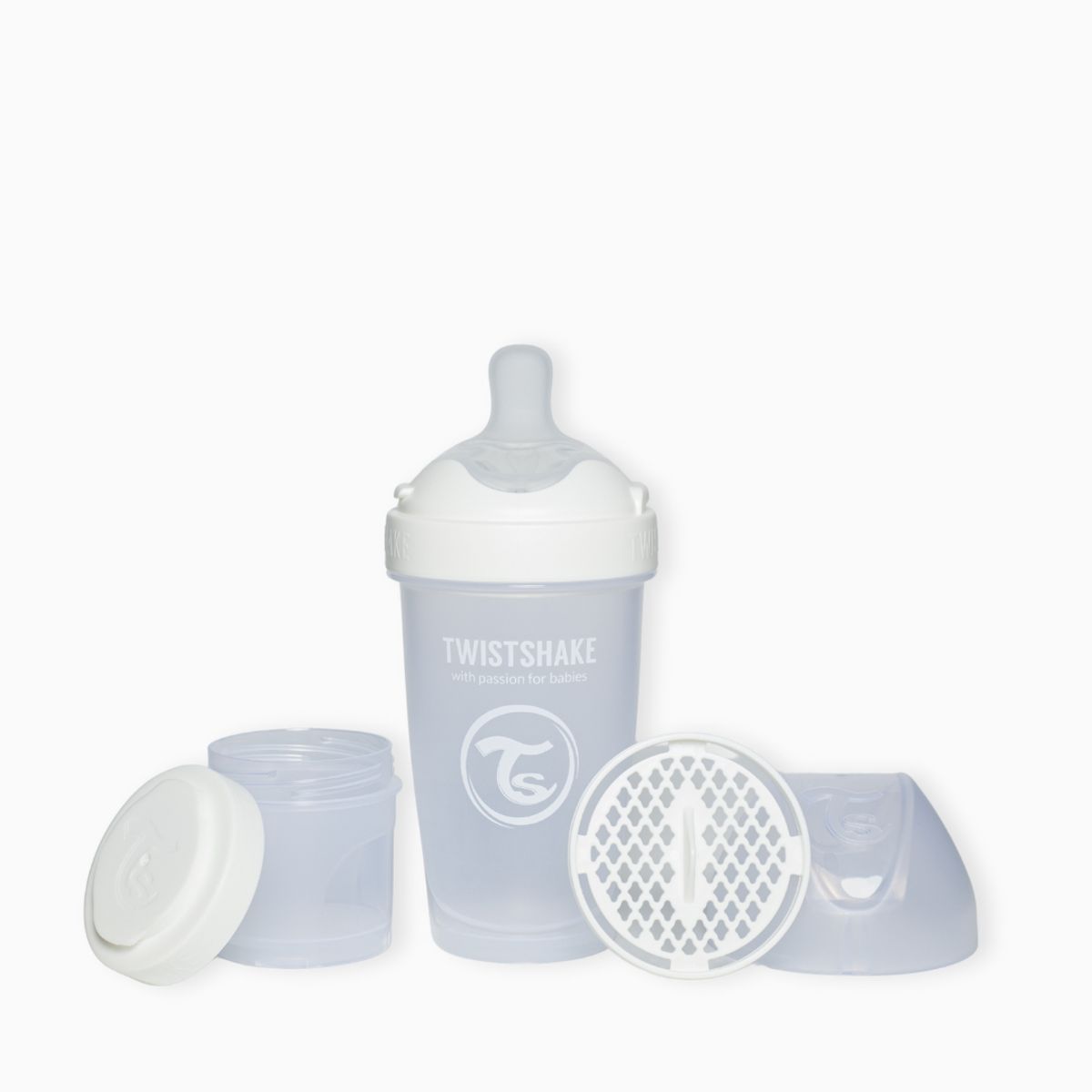 TWISTSHAKE - Mamadera Twistshake Double Pro 260ml Blanco