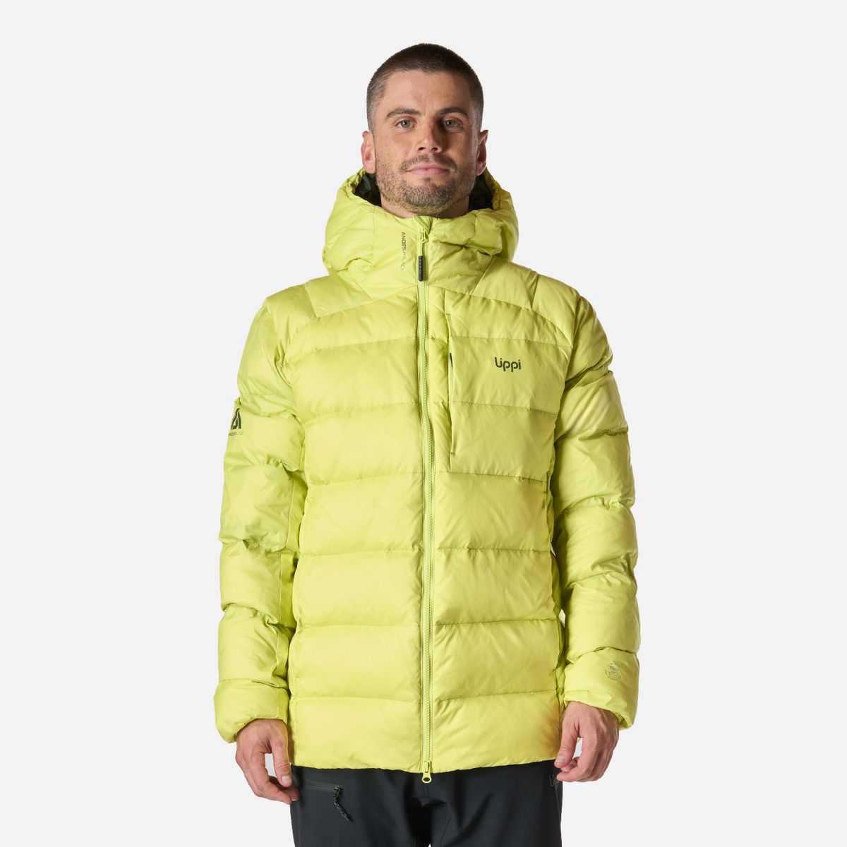 LIPPI - Chaqueta Hombre Rokko Down Hoody Jacket Verde Lima Lippi