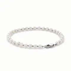 SAINT VENIK - Pulsera River Pearls Plateada 19cm Distincion