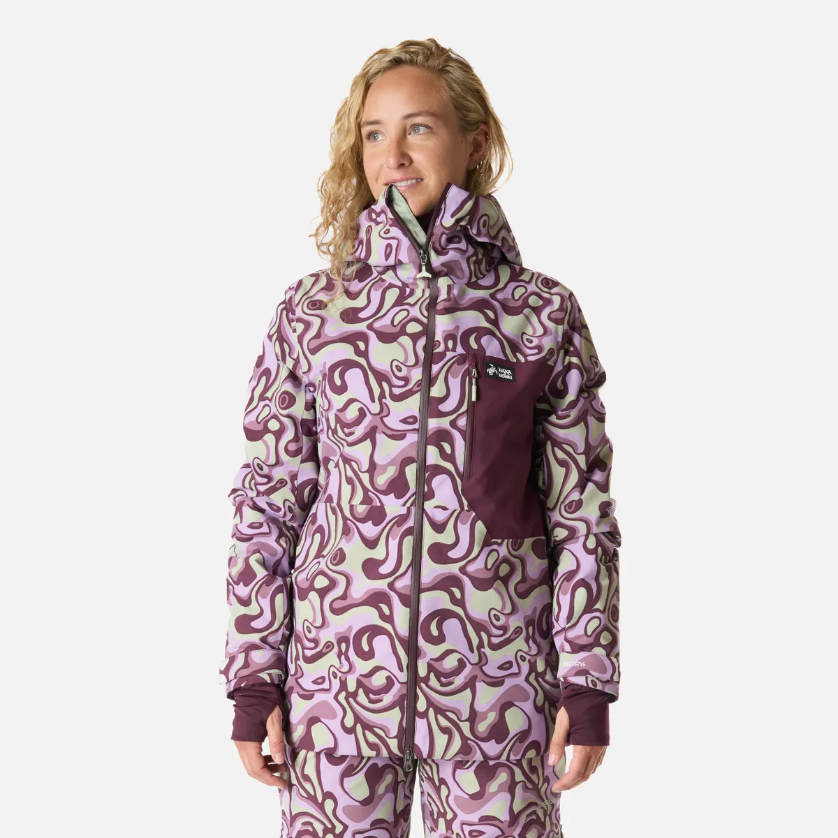 HAKA HONU - Chaqueta Mujer Yeti Print Malva Haka Honu