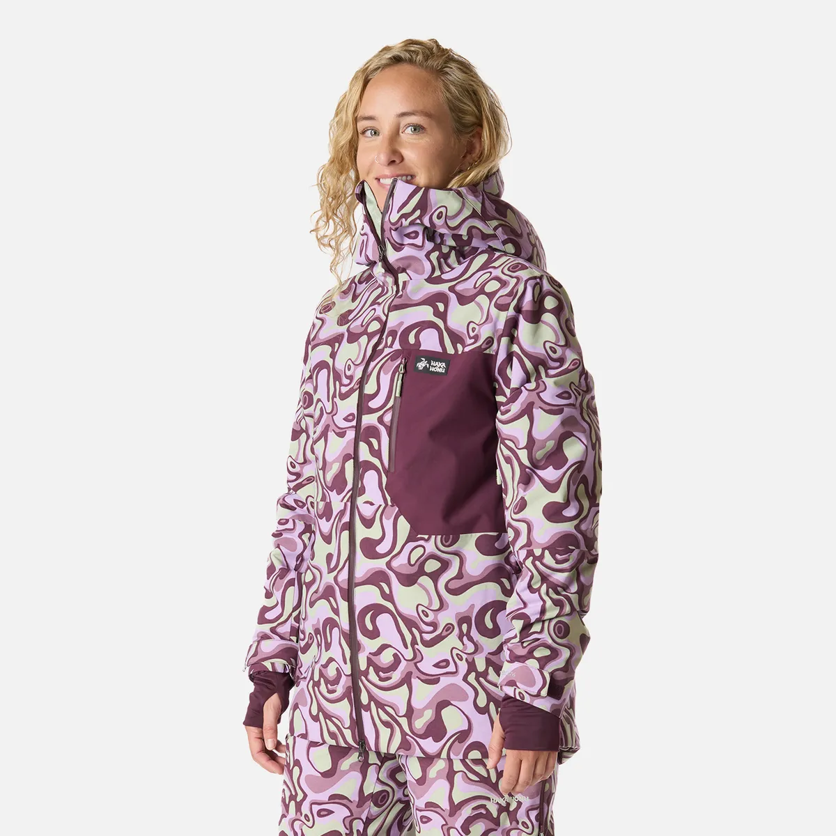 HAKA HONU - Chaqueta Mujer Yeti Print Malva Haka Honu