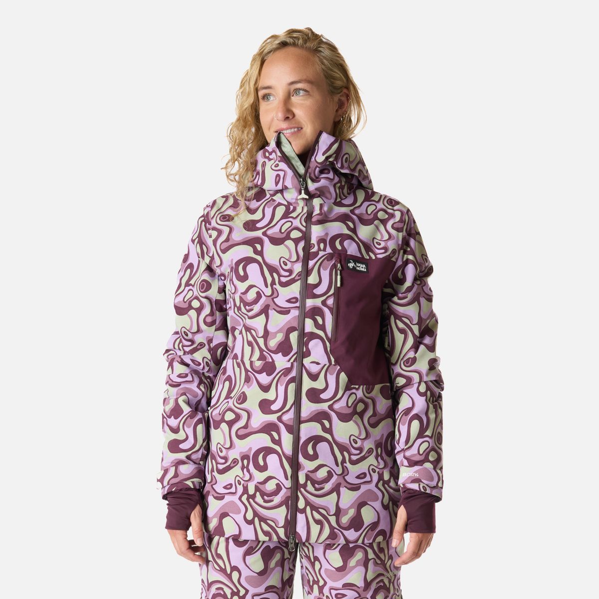 HAKA HONU - Chaqueta Mujer Yeti Print Malva Haka Honu