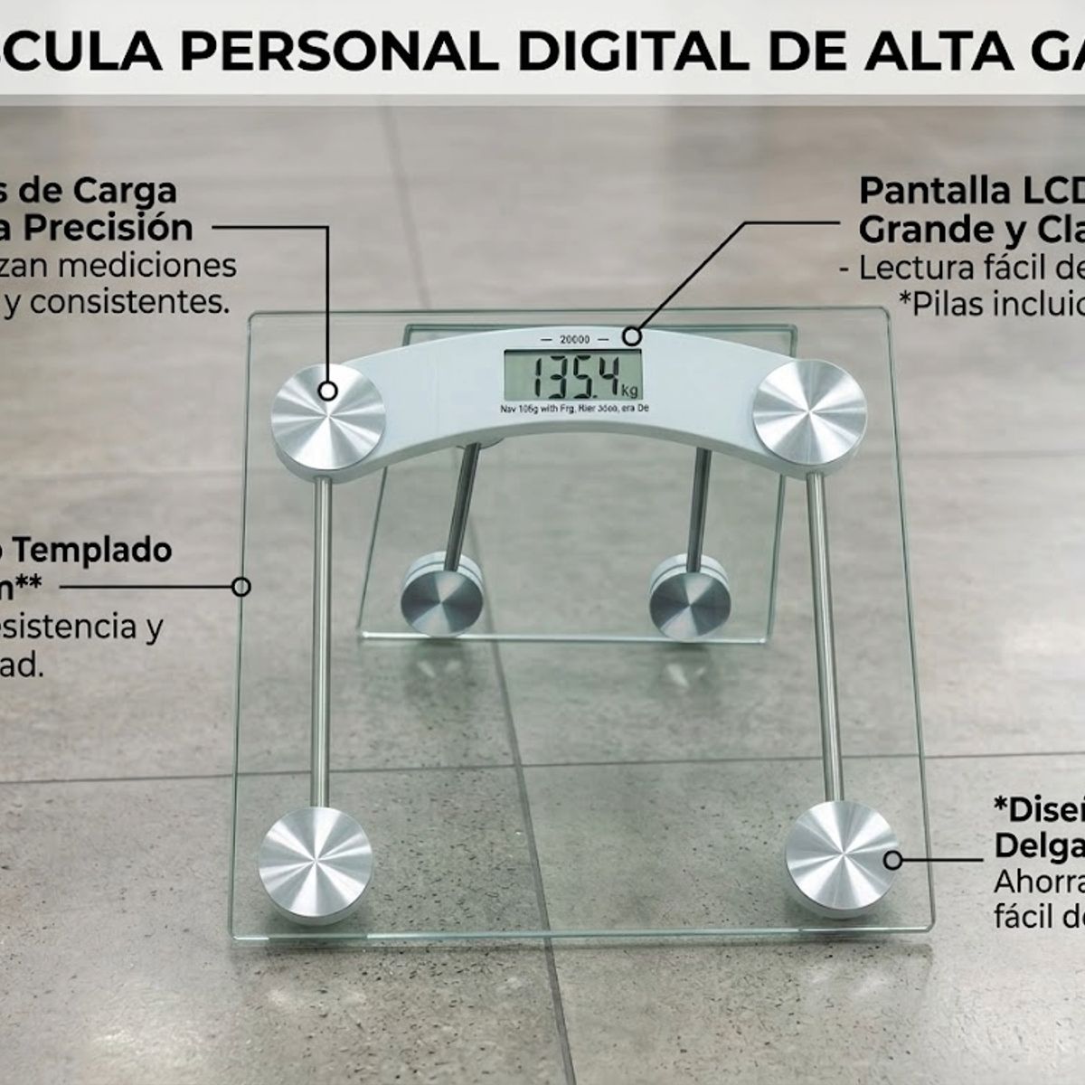 GENERAL - Balanza Digital de Alta Precisión - Diseño de Vidrio Templado