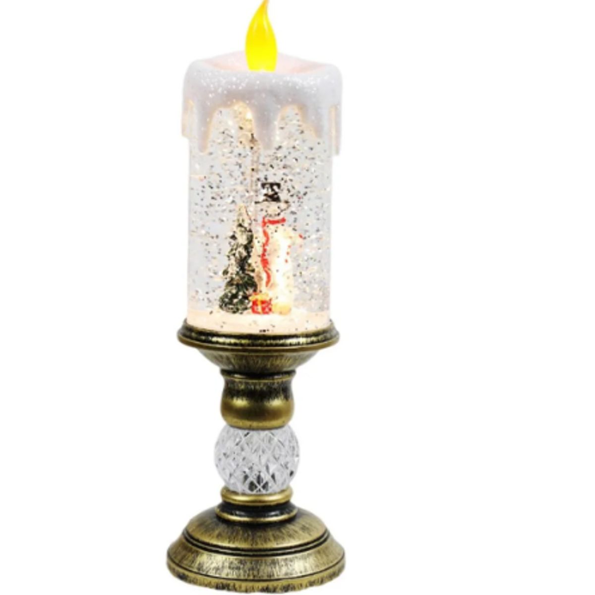 GENERICO - Vela De Navidad Decorativa Led Adorno Con Nieve Artificial