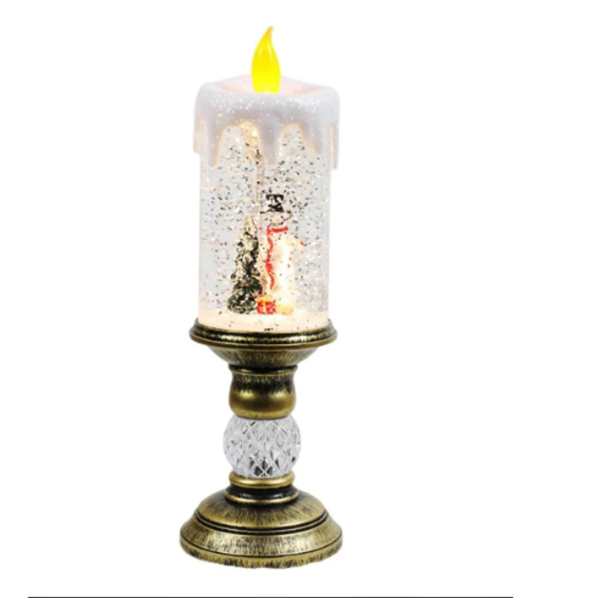 GENERICO - Vela De Navidad Decorativa Led Adorno Con Nieve Artificial