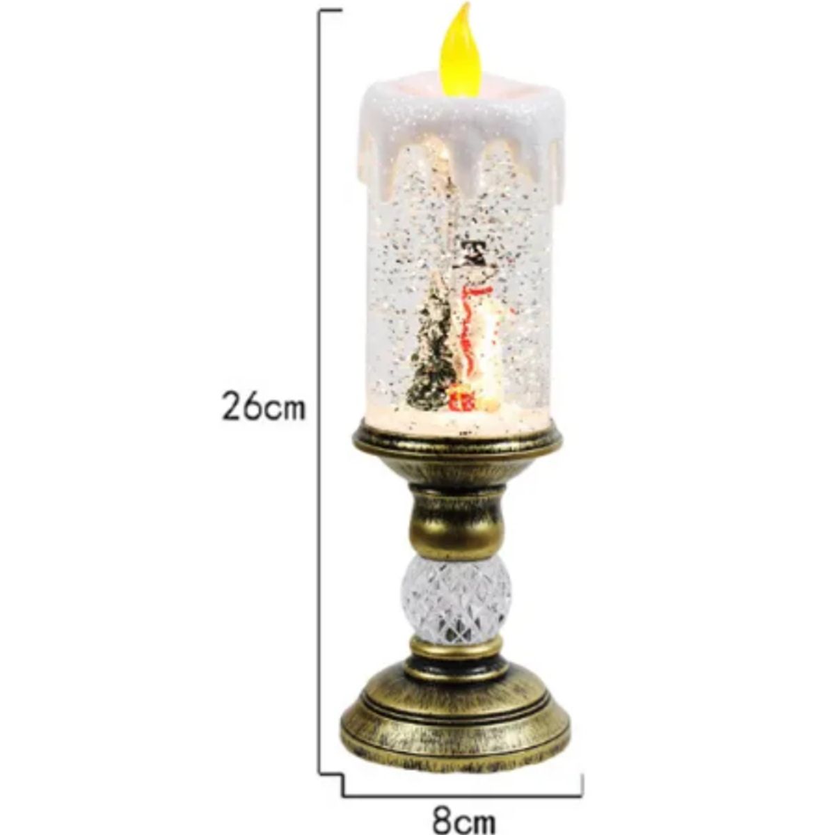 GENERICO - Vela De Navidad Decorativa Led Adorno Con Nieve Artificial