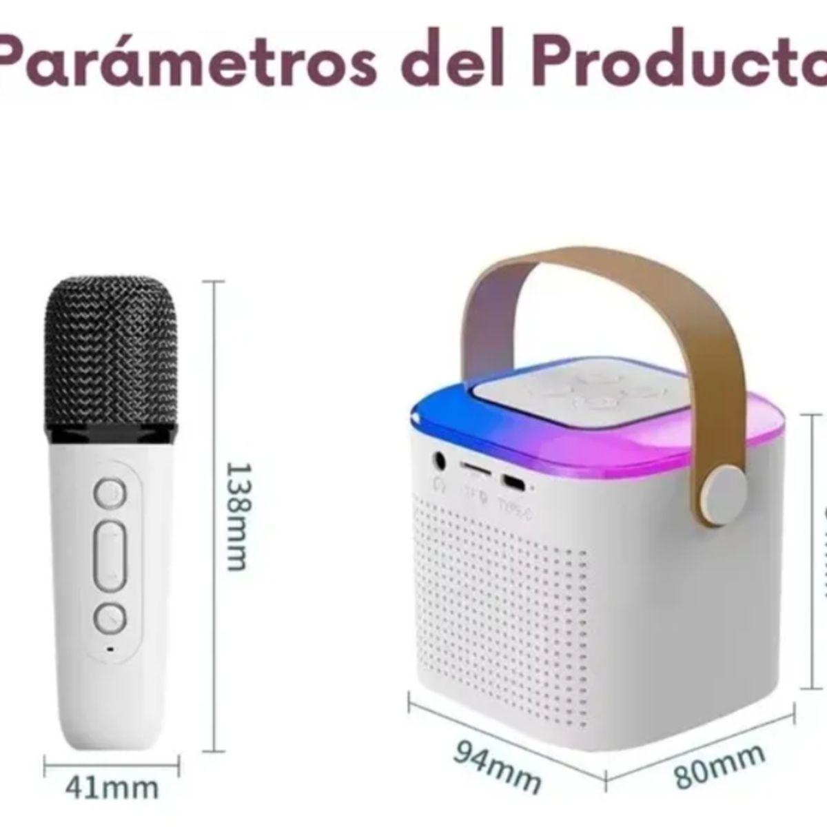 GENERICO - Mini Parlante Altavoz Inalámbrico Karaoke Usb 1 Microfono
