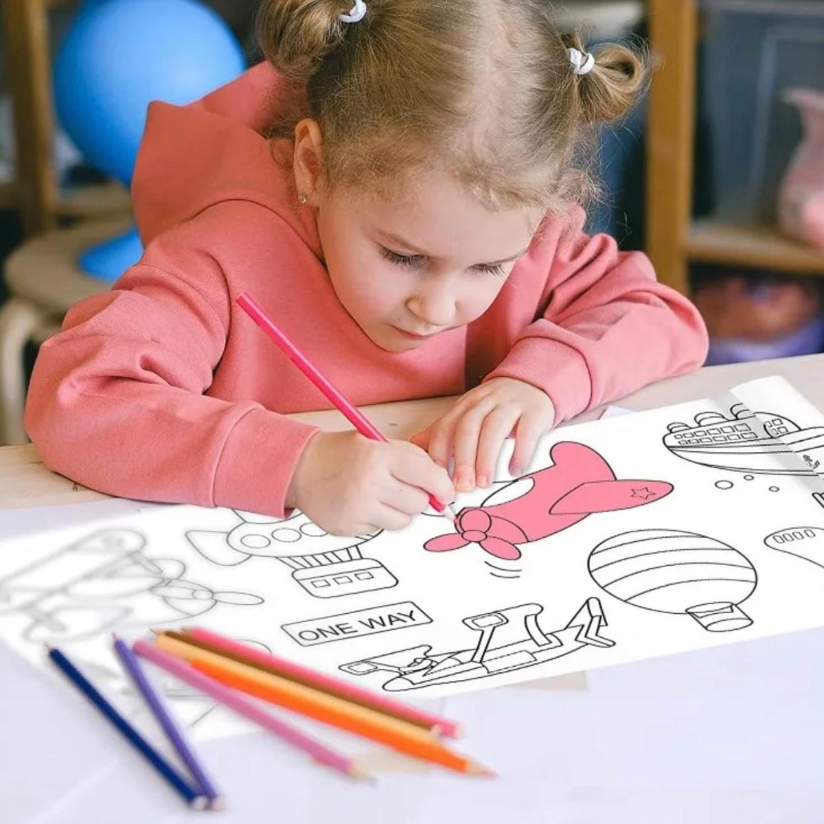 GENERICO - Rollo Papel Para Colorear Dibujo Para Niños Princesa
