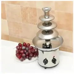 MOVI - Cascada Fuente Chocolate Fondue 4 Niveles Acero Inoxidable