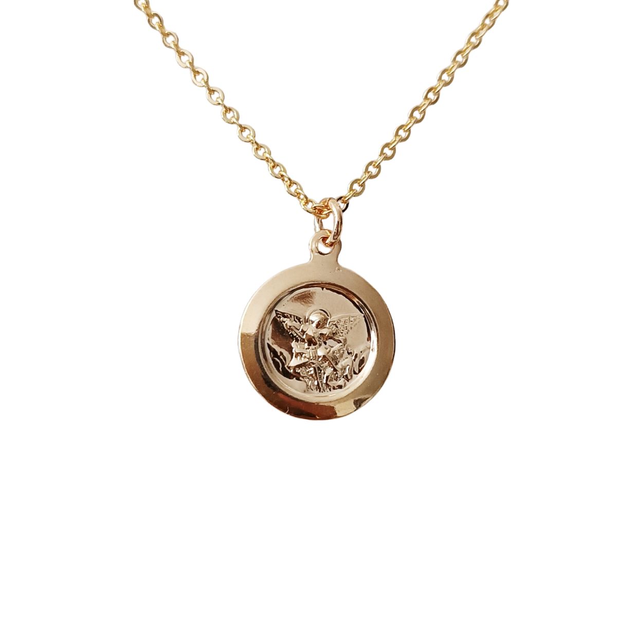 GENERICO - Collar de San Miguel Arcangel - chapado en oro