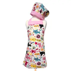 GENERICO - Set delantal de cocina y gorro de chef infantil