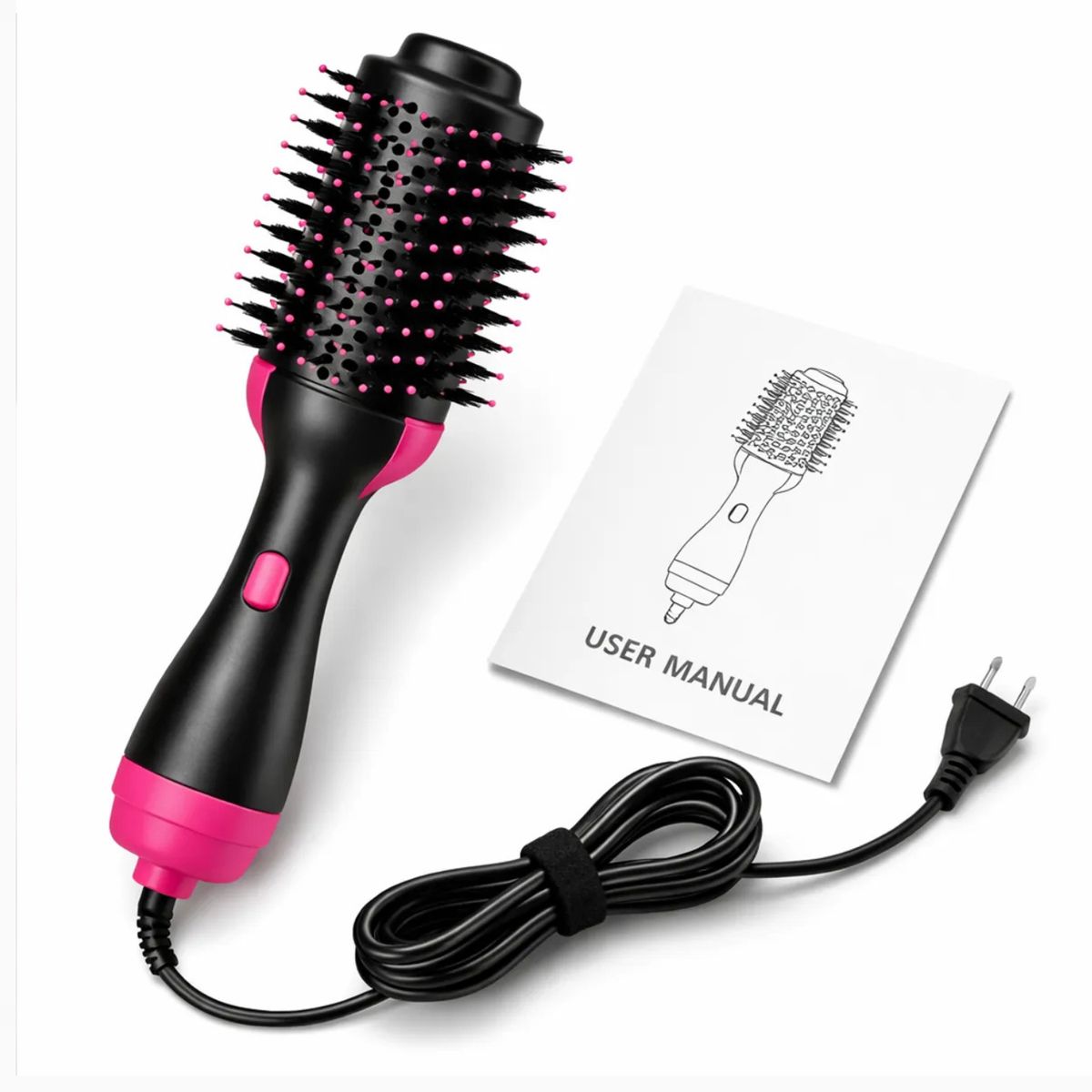 MOVI - CEPILLO ALISADOR ELÉCTRICO SECADOR ANTI FRIZZ CEPILLO 3 EN 1