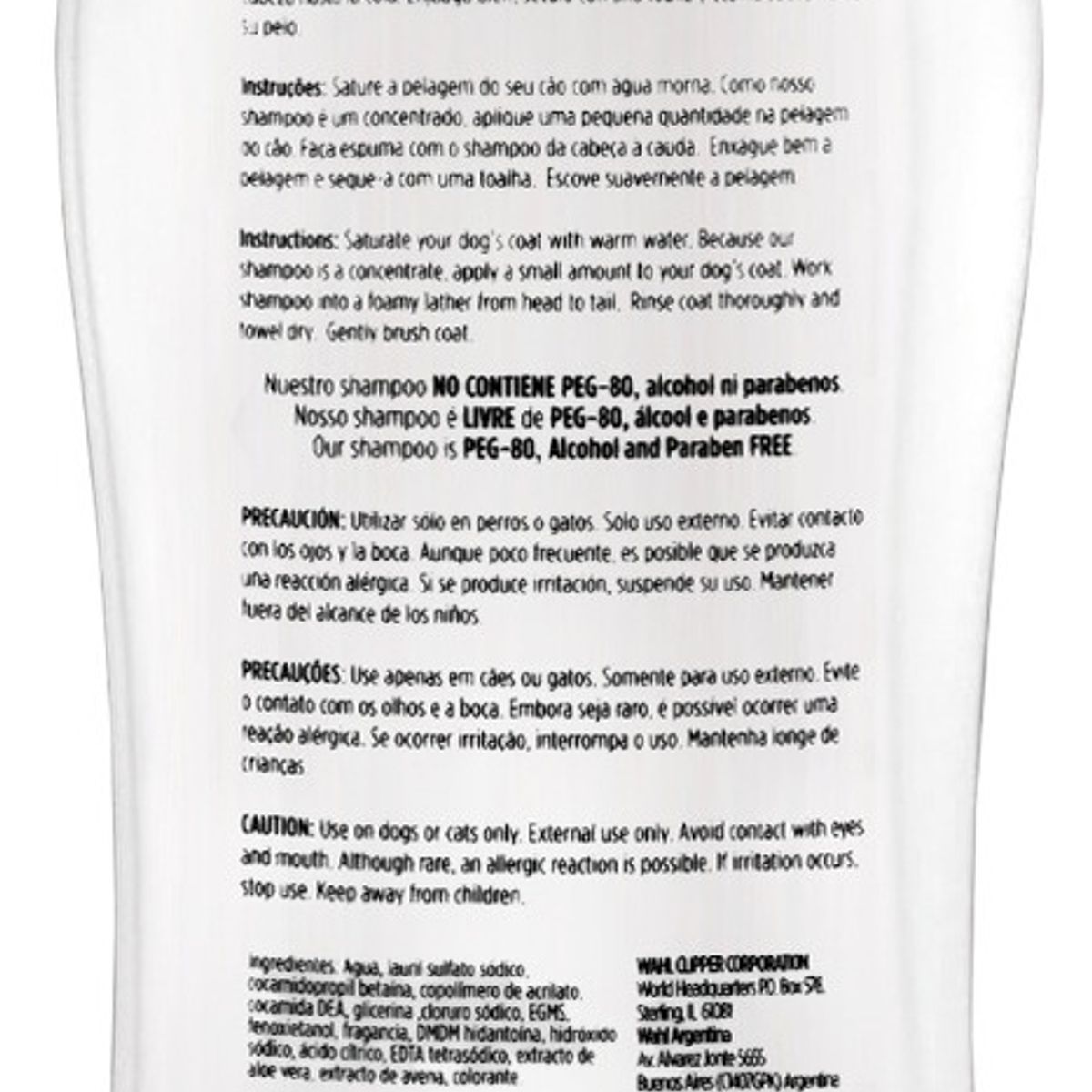 WALH - Shampoo purificante para perros control de olor Wahl Pet