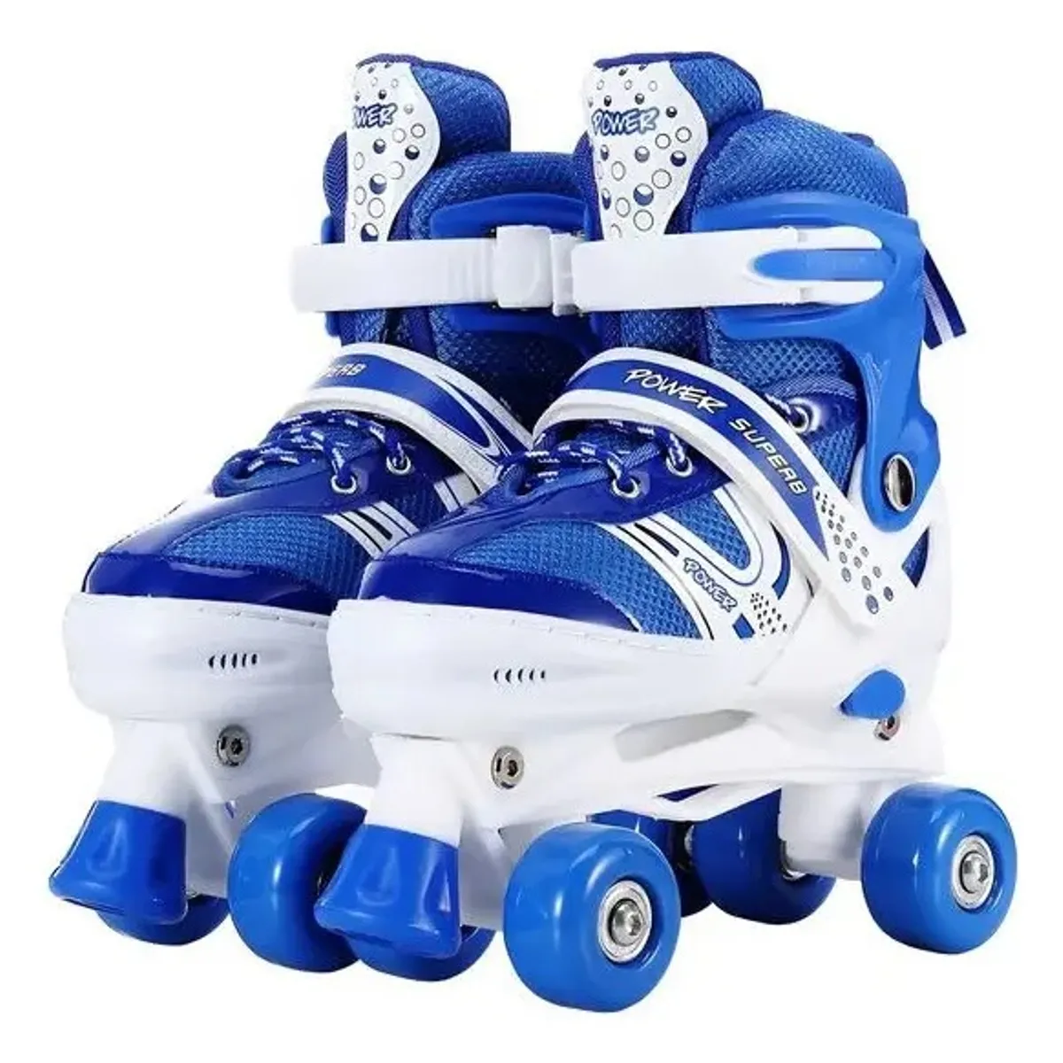 GENERICO - Patines 4 Ruedas Ajustable Para Niñas Azul Talla s