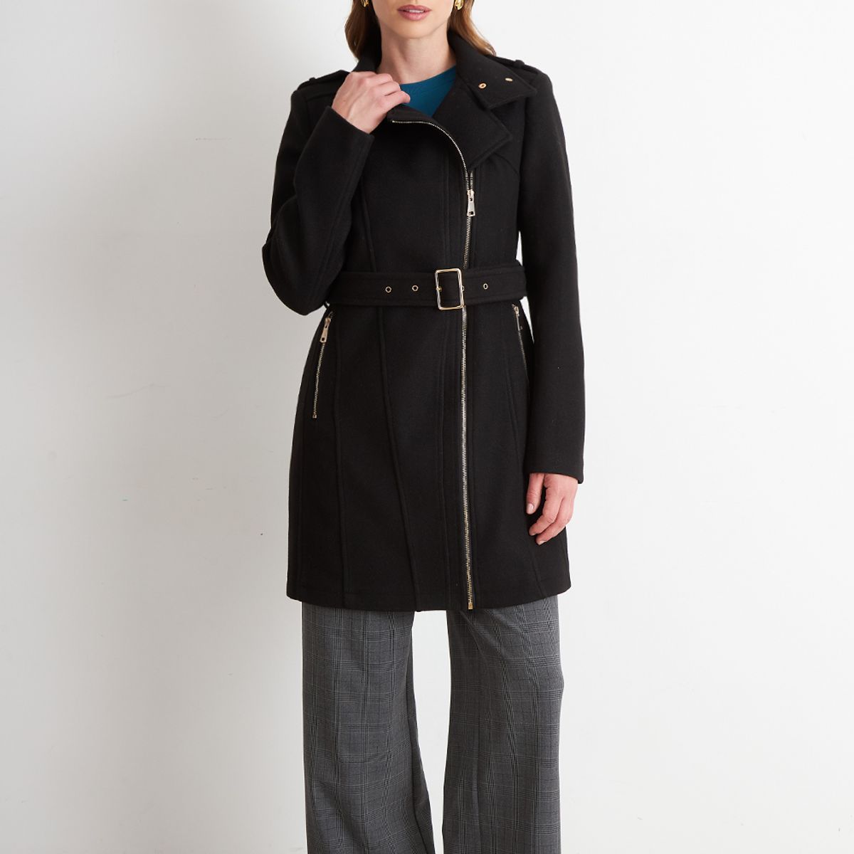 NICOPOLY - Abrigo Cierre Lateral Negro Nicopoly