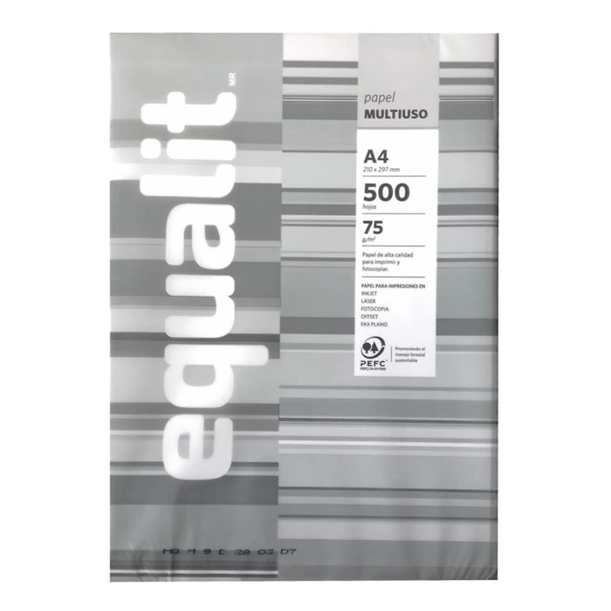 EQUALIT - Resma Papel Fotocopia CARTA 75gr. EQUALIT