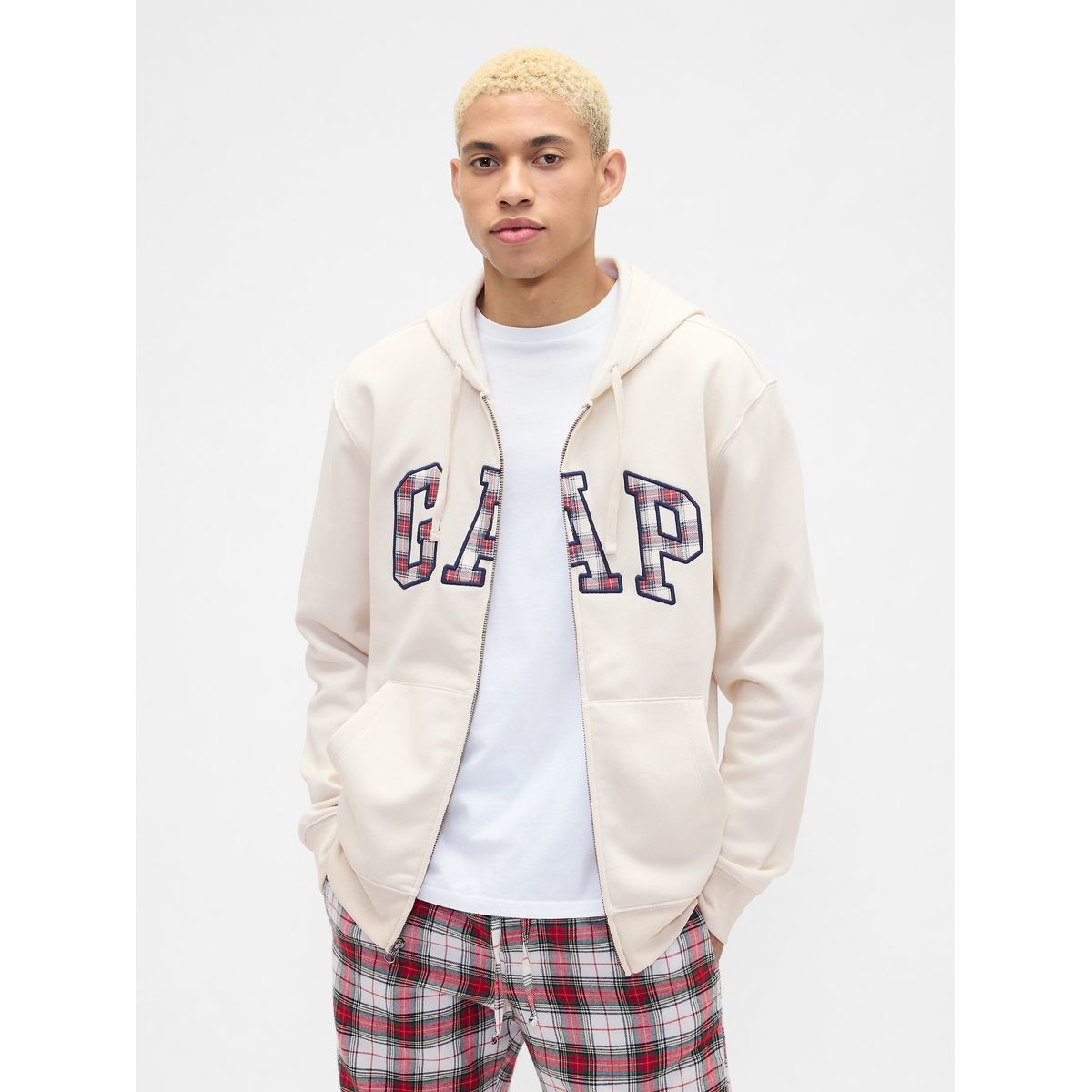 GAP - Polerón Hombre Gap Con Gorro Con Cierre Beige