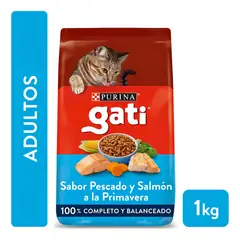 PURINA - Alimento Seco Gati Adultos Pescado Y Salmón 1kg