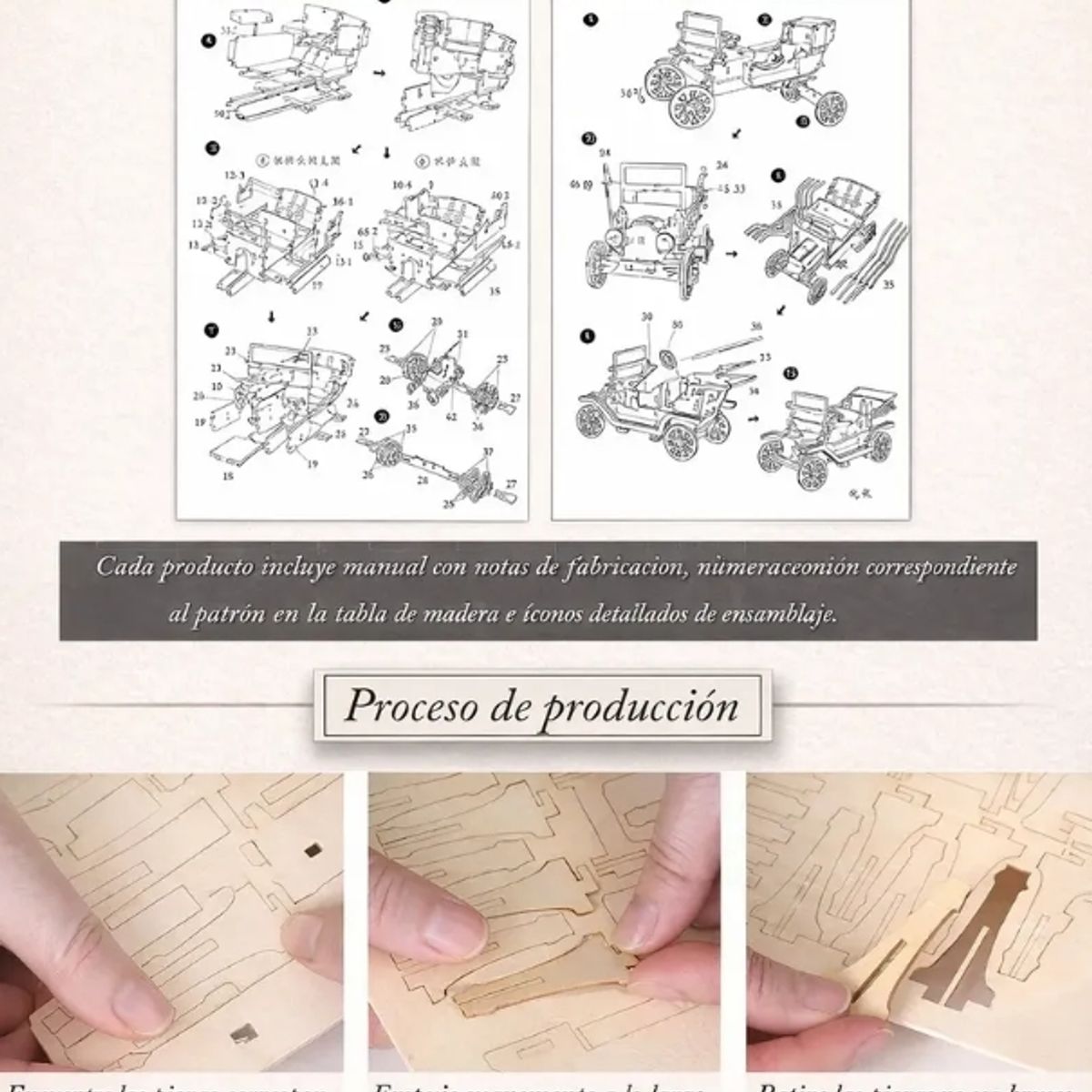 GENERICO - Rompecabezas Puzzle 3d Avión Biplano De Madera