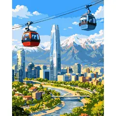 GENERICO - Pintura Por Números Teleferico Santiago Chile 40x50