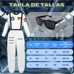 GENERICO - Set disfraz de Astronauta con gafas sol y cinturón para adulto talla M