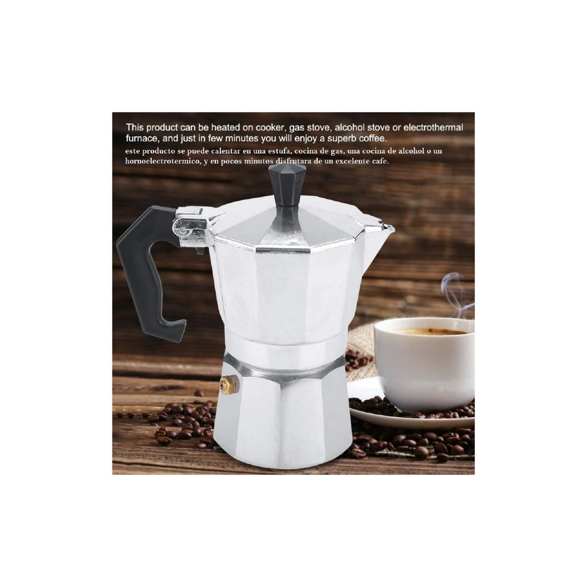 GENERICO - Cafetera Italiana Inoxidable Cafetera Italiana 3 Tazas Greca