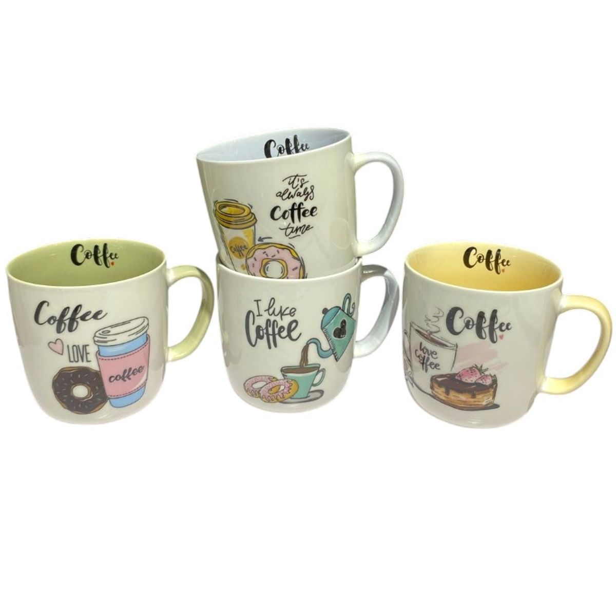 GENERICO - pack de 4 tazas de oleccion decoracion elegante