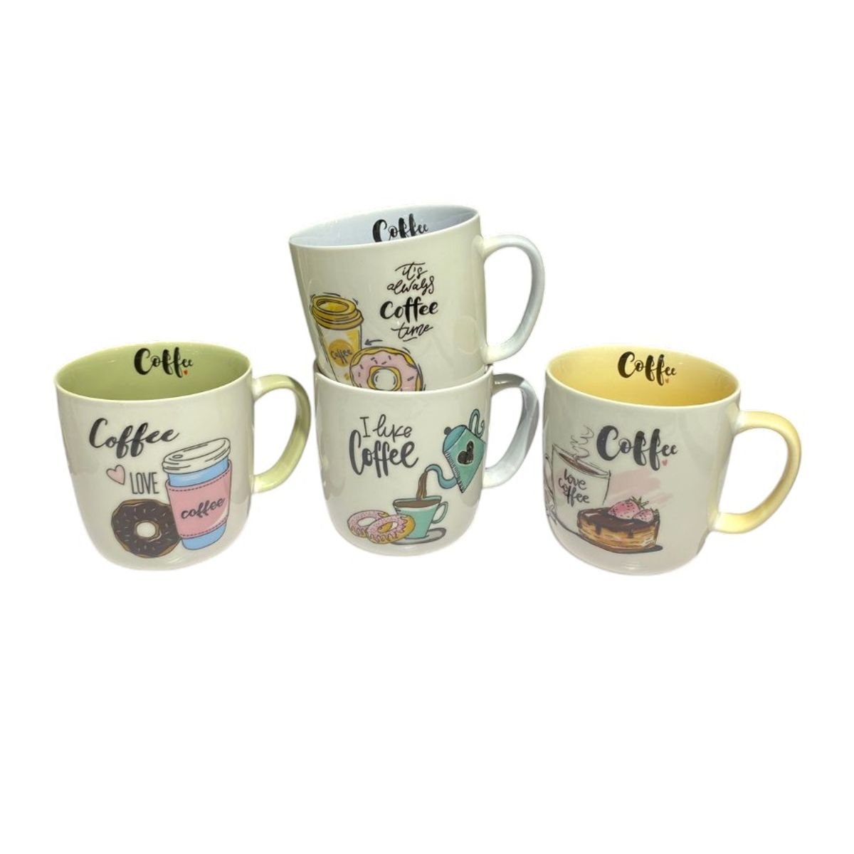 GENERICO - pack de 4 tazas de oleccion decoracion elegante