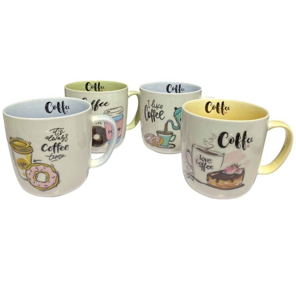 GENERICO - pack de 4 tazas de oleccion decoracion elegante