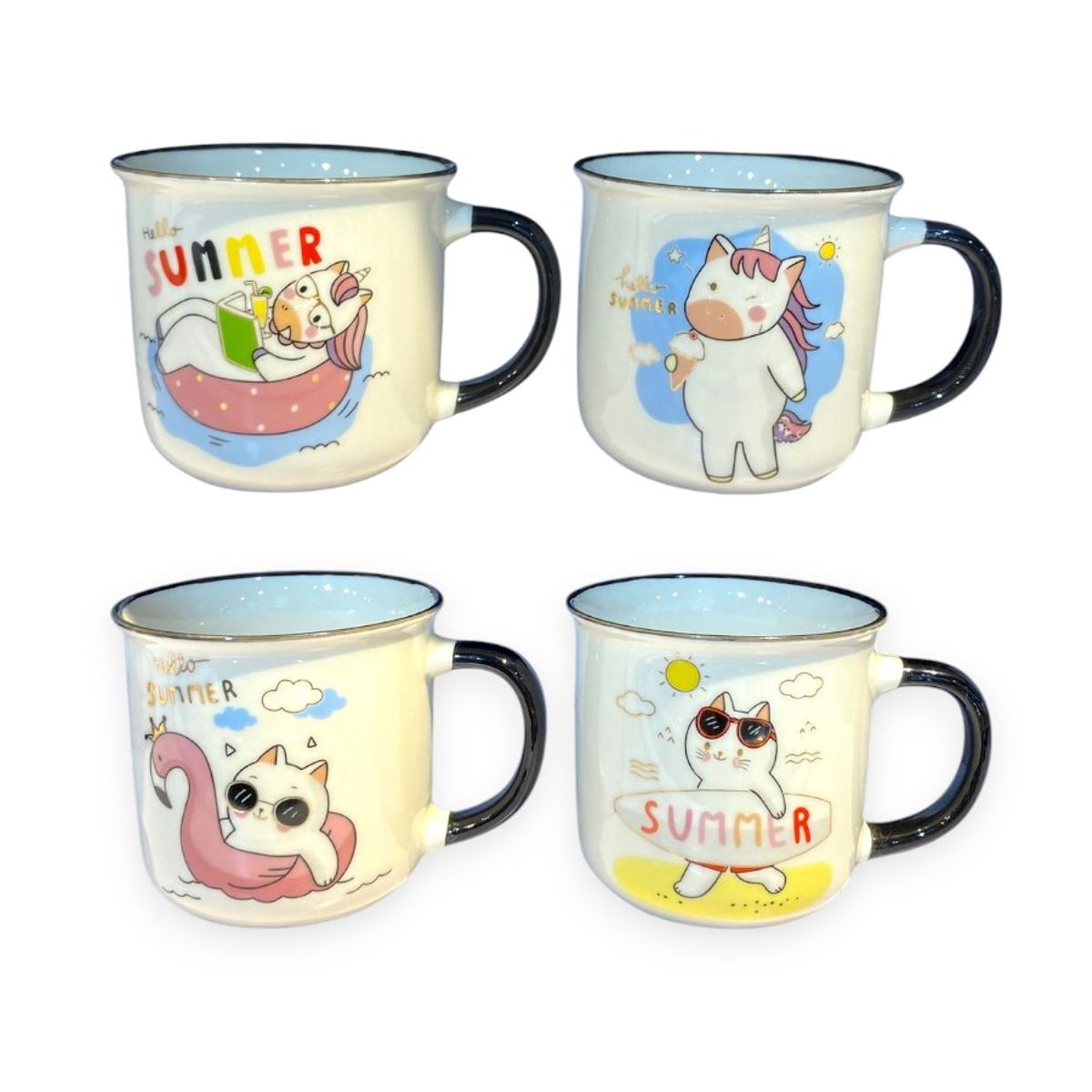 GENERICO - Pack De 4 Piezas Taza Decorativa