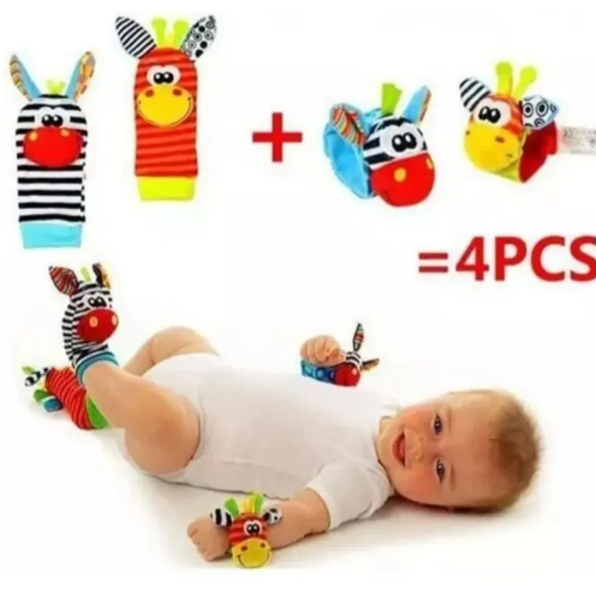 GENERICO - CONJUNTO SONAJERO DE PULSERA Y CALCETINES PARA BEBE