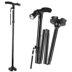 MOVI - Bastón Ortopédico Plegable con Luz LED