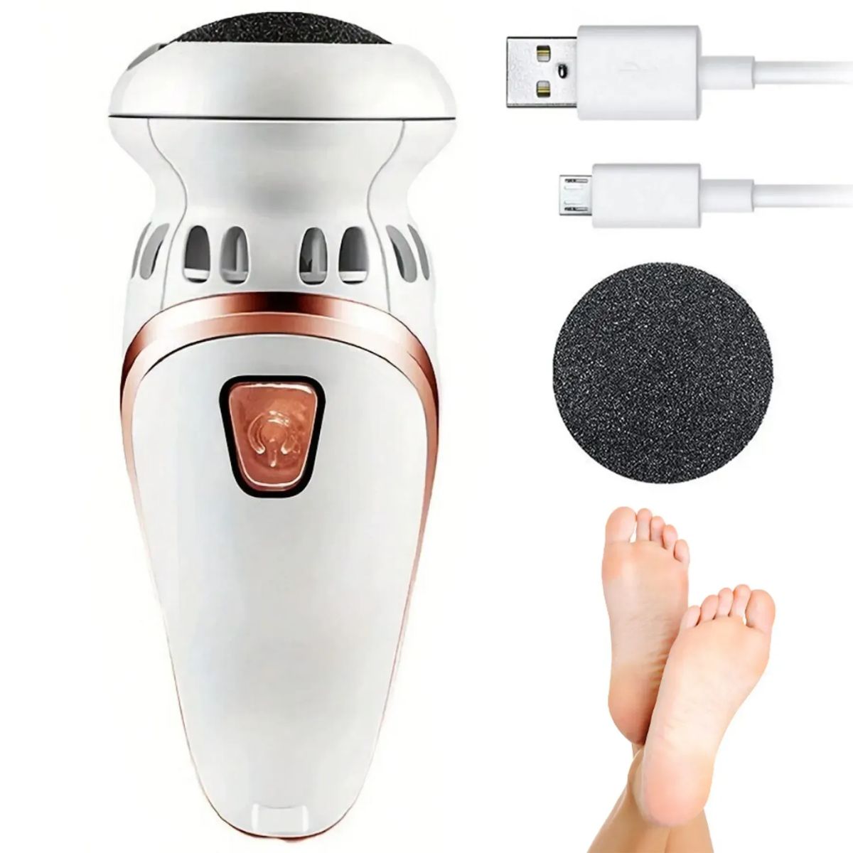 GENERICO - Lima Eléctrica Para Callos Con Succión De Residuos 2 En 1