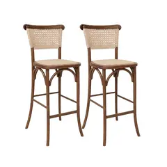 HABITA2 CHILE - Pack 2 Taburetes de Madera y Yute 66 cm Greta