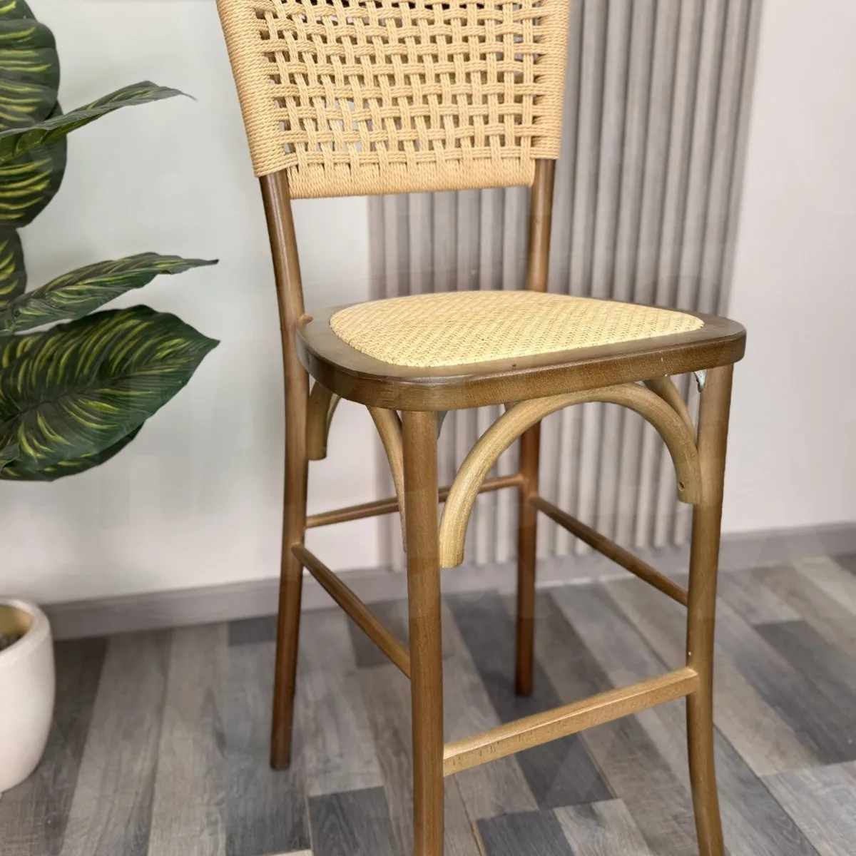 HABITA2 CHILE - Pack 2 Taburetes de Madera y Yute 66 cm Greta
