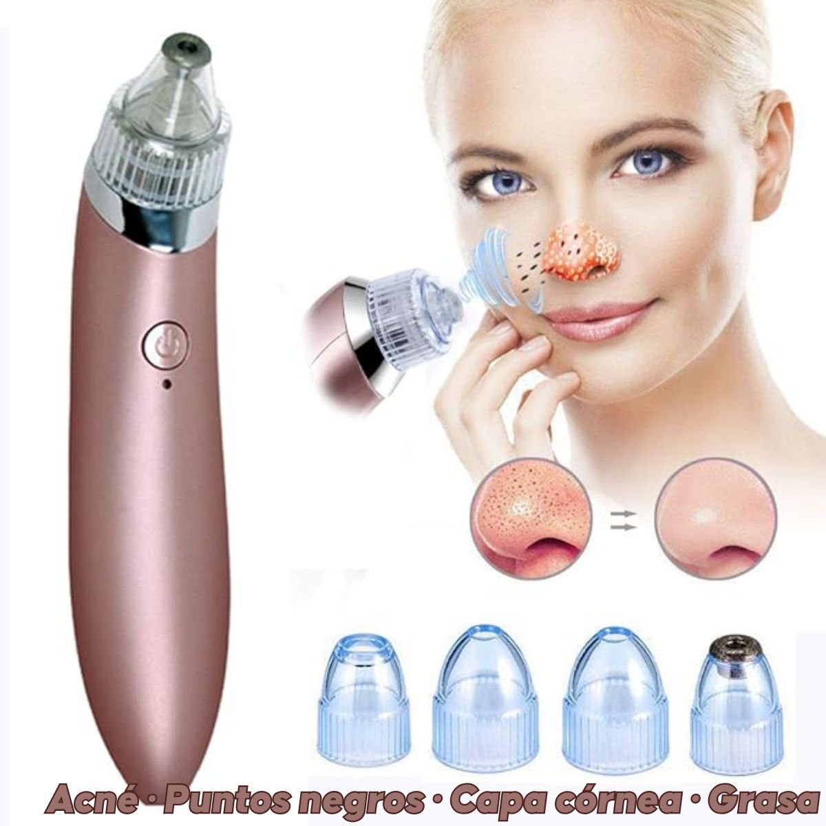 GENERICO - Succionador De Puntos Negros Extractor Poros Recargable 4 en 1